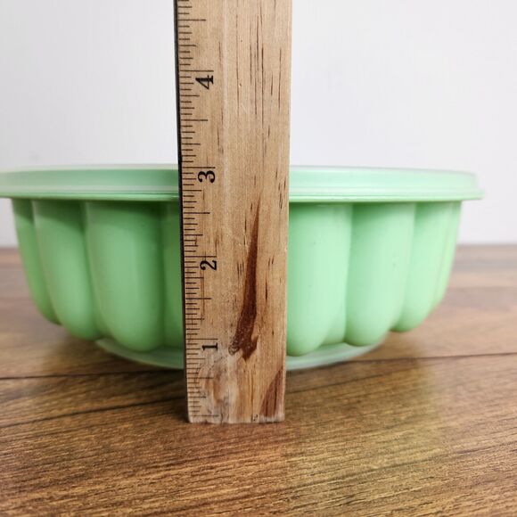 Vintage Tupperware 3 pcs Jello Mold Jell-N-Serve Mint Green with Insert & Lid - Picture 6 of 7